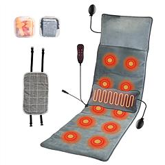 Full Body Electric Massage Mat with Heat Vibration Massage Pad Cushion Back Massage Mattress Chair Pad with Inflatable Head Pillow Lumbar Pillow with 