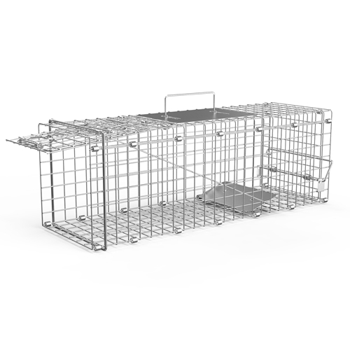 Humane Cat Trap Cage Catch Release Live Animal Rodent Cage Collapsible Galvanized Wire for Small Raccoons Beavers Groundhogs Foxes Armadillos