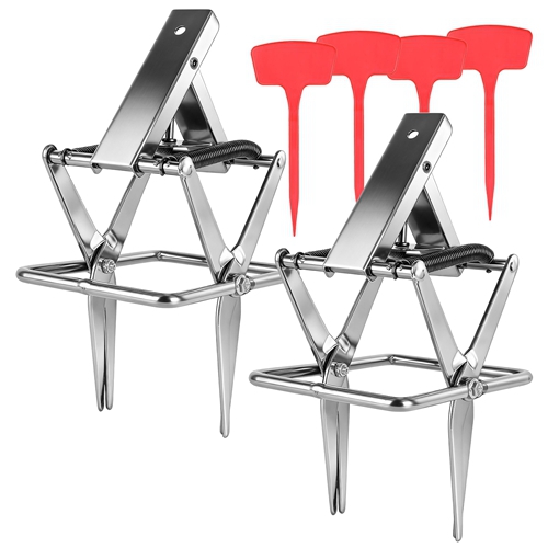2PCS Easy Setup Mole Scissor Traps Outdoor Reusable Mole Rodent Control Trap Solid Metal Material For Lawn Garden Yard