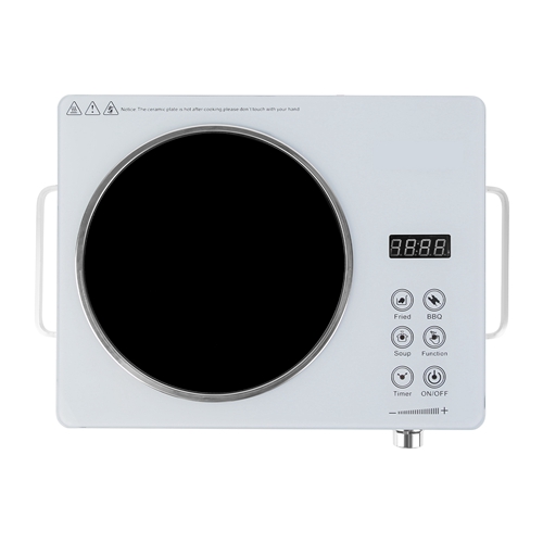 3500W Electric Single Ceramic Stove Electric Cooktop Hot Plate Infrared Countertop Burner with 12 Power & Temperature Levels 0-3H Timer Portable Handl