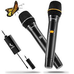 UHF Wireless Microphones Rechargeable Wireless Microphones Metal Handheld Dynamic Mics with 262FT Range for Karaoke Party DJ Wedding Speech Outdoor Ev UHF Wireless Microphones Rechargeable Wireless Microphones Metal Handheld Dynamic Mics with 262FT Range for Karaoke Party DJ Wedding Speech Outdoor Ev