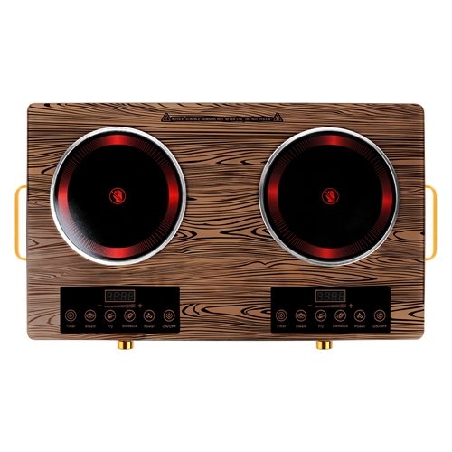 7000W Electric Double Ceramic Stove Electric Cooktop Hot Plate Infrared Countertop Burner 3500W+3500W with 11 Power Levels 0-4H Timer Portable Handle 