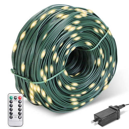 330FT 1000LED String Lights Outdoor Christmas Decoration Lights with Remote IP44 Waterproof 8 Lighting Modes 8 Brightness Timer Plug In Fairy Light Xm