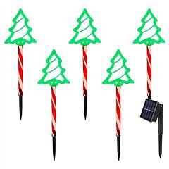 5Packs Christmas Outdoor Pathway Light With 8 Modes IP44 Waterproof Xmas Decoration Stake Light Tree Candy Light For Garden Lawn Porch Yard Driveway