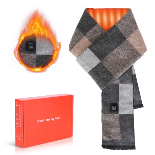 Electric Heated Winter Scarf USB Heating Neck Wrap Unisex Heated Neck Shawl Soft Warm Scarves with 3 Heating Modes for Outdoor Cycling Skiing Skating 