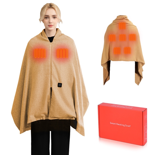 71x24In USB Heated Shawl Wearable Heating Blanket Electric Throw Wrap Indoor Outdoor with Zipper 3 Heating Levels Machine Washable for Outdoor Home Of