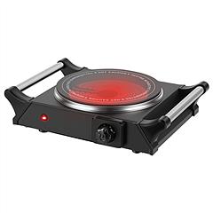 1000W Electric Single Burner Portable Heating Hot Plate Stove Countertop RV Hotplate with 5 Temperature Stepless Adjustments Portable Handles