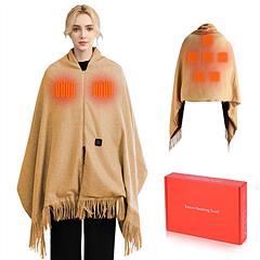 77x24In USB Heated Shawl with Teasel Wearable Heating Blanket Electric Throw Wrap Indoor Outdoor with Zipper 3 Heating Levels Machine Washable for Out