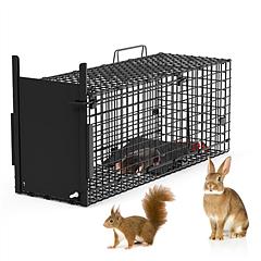 26in Single Door Live Animal Cage Trap For Animals Under 5LBS Easy To Setup Humane Galvanized Iron Trap Cage For Small Cats Rabbits Squirrels Moles Ch