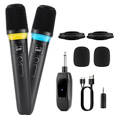 2.4G Wireless Microphones UHF Wireless Microphones Metal Handheld Dynamic Mics with 164FT Range RGB Light for Karaoke Party DJ Wedding Speech Outdoor 2.4G Wireless Microphones UHF Wireless Microphones Metal Handheld Dynamic Mics with 164FT Range RGB Light for Karaoke Party DJ Wedding Speech Outdoor