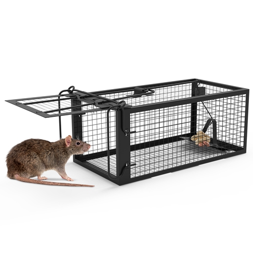 1Pc Rat Trap Cage Humane Live Rodent Trap Cage Galvanized Iron Mice Mouse Control Bait Catch with Detachable U Shaped Rod