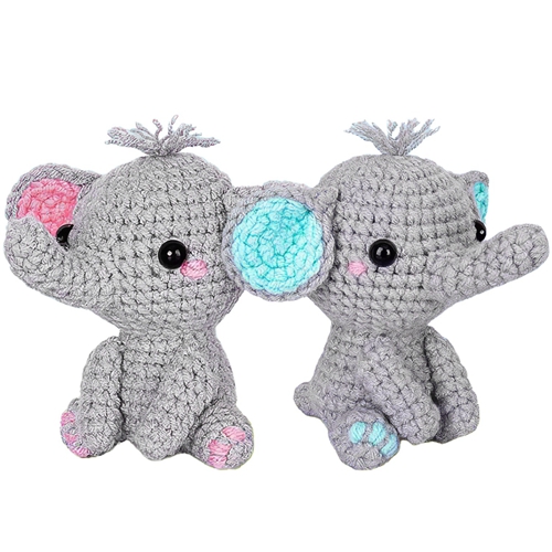Elephant Crochet Kit Crochet Kit for Beginners DIY Knitting Supplies for Kids Adults 2 Types of Elephants