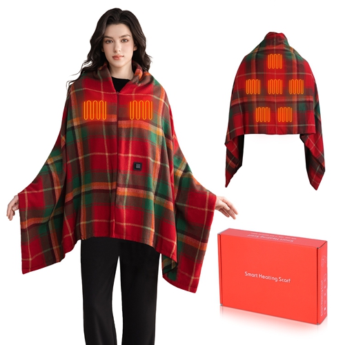 71x24In USB Heated Shawl Wearable Heating Blanket Electric Throw Wrap Indoor Outdoor with Zipper 3 Heating Levels Machine Washable for Outdoor Home Of