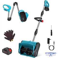 800W 21V 11In Cordless Snow Shovel Foldable Battery Powered Snow Thrower with Rechargeable Battery Gloves Goggles for Patio Driveway 800W 21V 11In Cordless Snow Shovel Foldable Battery Powered Snow Thrower with Rechargeable Battery Gloves Goggles for Patio Driveway