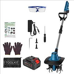 800W 21V Cordless Tiller Cultivator 3.0Ah Battery Powered Tiller with 8.66
