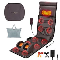 PU Leather Full Body Massage Mat Multifunctional Massage Chair Pad with Heat Timer Shiatsu Neck Foot Massager Lumbar Pillow Carry Bag Earplugs Anti-Sl PU Leather Full Body Massage Mat Multifunctional Massage Chair Pad with Heat Timer Shiatsu Neck Foot Massager Lumbar Pillow Carry Bag Earplugs Anti-Sl