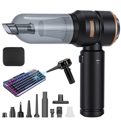 16000PA Handheld Car Vacuum Cleaner With Brushless Motor 2 Reusable Filters 4 In 1 Portable Cordless Compressed Air Duster & Blower for Car Office Hom