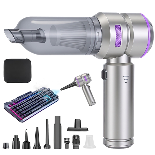 16000PA Handheld Car Vacuum Cleaner With Brushless Motor 2 Reusable Filters 4 In 1 Portable Cordless Compressed Air Duster & Blower for Car Office Hom