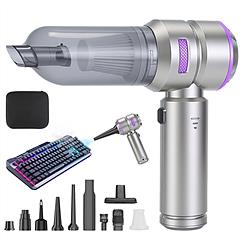 16000PA Handheld Car Vacuum Cleaner With Brushless Motor 2 Reusable Filters 4 In 1 Portable Cordless Compressed Air Duster & Blower for Car Office Hom