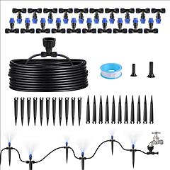 75FT Mist Drip Irrigation System with Adjustable Misting Nozzle Quick Connect Automatic Garden Watering System for Garden Lawn Patio Flower Bed 75FT Mist Drip Irrigation System with Adjustable Misting Nozzle Quick Connect Automatic Garden Watering System for Garden Lawn Patio Flower Bed