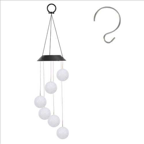 Solar Ball Wind Chime 7 Color Changing Wind Chime for Outside IPX4 Waterproof Outdoor Garden Yard Decor