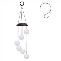 Solar Ball Wind Chime 7 Color Changing Wind Chime for Outside IPX4 Waterproof Outdoor Garden Yard Decor