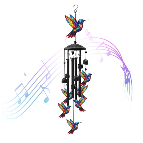 Hummingbird Wind Chimes for Outside Metal Wind Chimes with Aluminum Tubes Deep Soothing Sound Decor for Garden Yard Home Patio Gift for Women Men