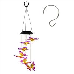 Solar Butterfly Wind Chime 7 Color Changing Wind Chime for Outside IPX4 Waterproof Outdoor Garden Yard Decor