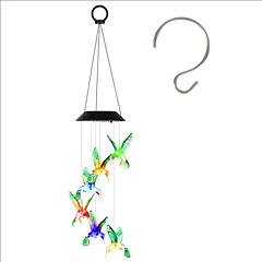 Solar Hummingbird Wind Chime 7 Color Changing Wind Chime for Outside IPX4 Waterproof Outdoor Garden Yard Decor