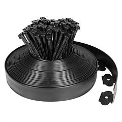 100FT Non-Digging Plastic Garden Edging Kit Plastic Garden Border with 90 Spikes 2In Tall Border Edging for Garden Lawn Yard Flower Beds