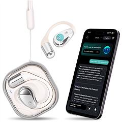 Open-Ear AI Translation Earbuds 165-Language Real-Time AI Headphone Wireless 6.0 Translating Earbuds with 360° Rotating Charging Case Lanyard for Trav Open-Ear AI Translation Earbuds 165-Language Real-Time AI Headphone Wireless 6.0 Translating Earbuds with 360° Rotating Charging Case Lanyard for Trav