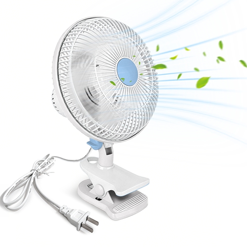 8.66In Oscillating Clip On Fan 2 Speeds Quiet Clamp Fan with 90° Oscillating & Tilting Angle Desktop Wall Mount for Home Office Dorms Strollers