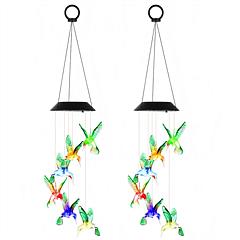 Solar Hummingbird Wind Chime 7 Color Changing Wind Chime for Outside IPX4 Waterproof Outdoor Garden Yard Decor