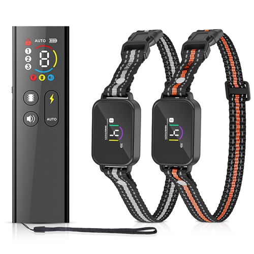 2-in-1 Dog Shock and Bark Collar Dog Training Collar with Remote 2 Collars Rechargeable IP68 Waterproof with 3 Channels for Medium and Small Dogs