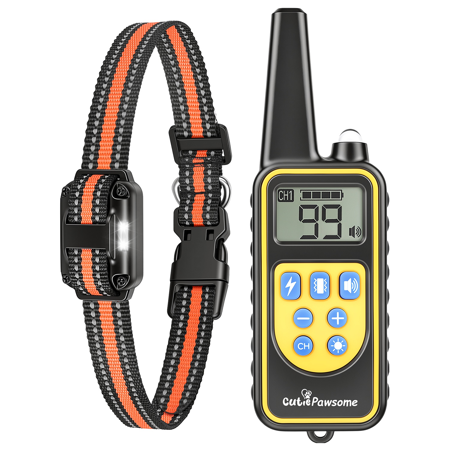 Dog Training Collar with Remote Rechargeable Dog Training Collar IP68 Waterproof with 4 Training Modes 3 Channels for Medium and Small Dogs