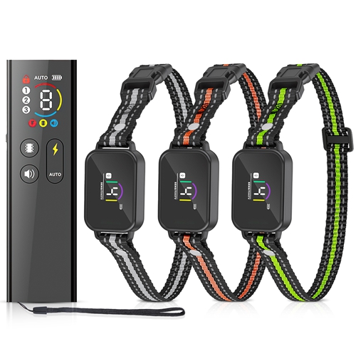 2-in-1 Dog Shock and Bark Collar Dog Training Collar with Remote 3 Collars Rechargeable IP68 Waterproof with 3 Channels for Medium and Small Dogs