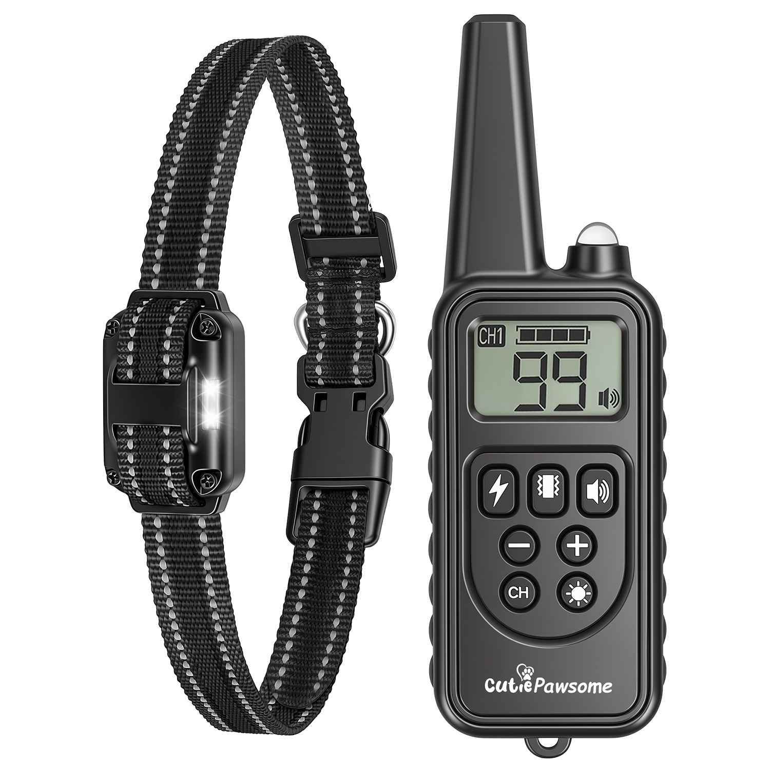 Dog Training Collar with Remote Rechargeable Dog Training Collar IP68 Waterproof with 4 Training Modes 3 Channels for Medium and Small Dogs