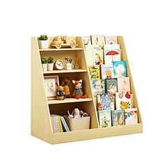 Kids Bookshelf with Toy Storage Organizer, 34.65x15.75x33.47in Wooden Bookcase Display Shelf for Kids, Multi-Tier MDF Book Storage Rack for Playroom B
