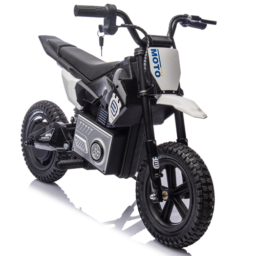 24V Kids Electric Motocross Ride On Motorcycle, 200W High Speed Hub Motor Dirt Bike Toy with Rear Shock Absorber, Adjustable Speed, LED Breathing Ligh