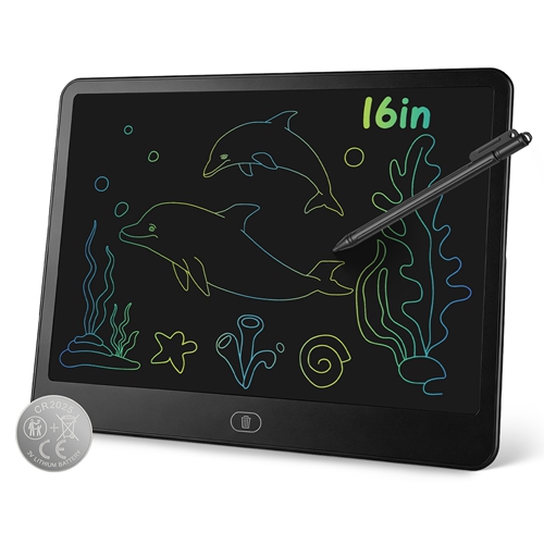 LCD Writing Tablet for Kids, Reusable Doodle Board with Stylus & Lock Function, One-Touch Erase Drawing Pad for Boys Girls Toddler Travel Learning Toy