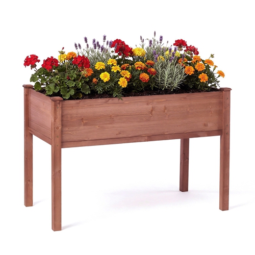 48x24x30in Elevated Raised Garden Bed with Legs, Wooden Planter Box for Outdoor Vegetable Herb Flower Fruit Growing