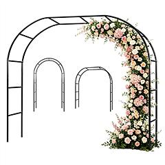 7.87Ft H x 4.59Ft W Adjustable Metal Garden Arch DIY Outdoor Trellis for Climbing Plants Wedding Arch Decoration Iron Arbor for Backyard Garden Entran 7.87Ft H x 4.59Ft W Adjustable Metal Garden Arch DIY Outdoor Trellis for Climbing Plants Wedding Arch Decoration Iron Arbor for Backyard Garden Entran