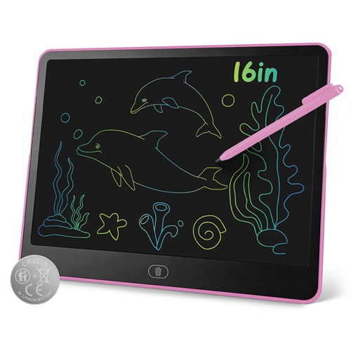 LCD Writing Tablet for Kids, Reusable Doodle Board with Stylus & Lock Function, One-Touch Erase Drawing Pad for Boys Girls Toddler Travel Learning Toy