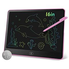 LCD Writing Tablet for Kids, Reusable Doodle Board with Stylus & Lock Function, One-Touch Erase Drawing Pad for Boys Girls Toddler Travel Learning Toy