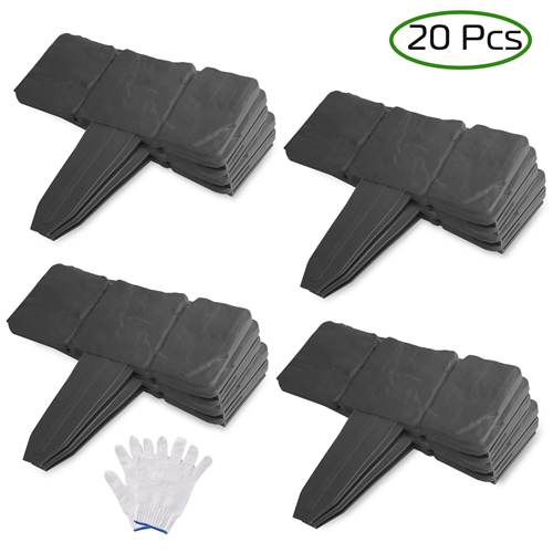 20 PCS Cobbled Stone Effect Plastic Garden Lawn Border Edging