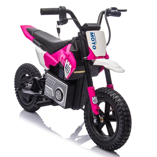 24V Kids Electric Motocross Ride On Motorcycle, 200W High Speed Hub Motor Dirt Bike Toy with Rear Shock Absorber, Adjustable Speed, LED Breathing Ligh