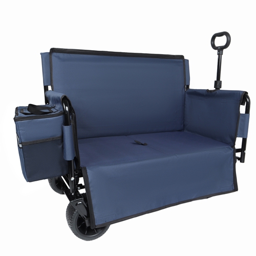 3-in-1 Folding Wagon Cart with Bench Seat, patent protection- Includes 1 ice pack, 500lbs Heavy-Duty Utility Wagon, 180L Capacity All-Terrain Wheels f
