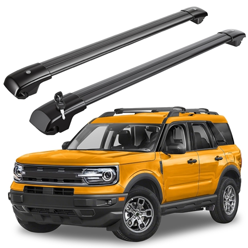 Roof Rack Cross Bars Fit for Ford Bronco Sport 2021-2026 On-Road Off-Road Aluminum Lockable Car Roof Crossbar Set for Factory Raised Side Rails 396LBS