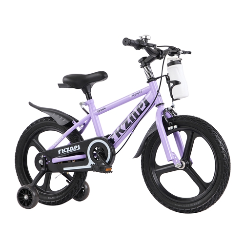 18 Inch Kids Bike with Training Wheels, Children\'s Bicycle with Magnesium Alloy Wheels, Dual U-Brakes, Adjustable Quick-Release Seat, Water Bottle & 
