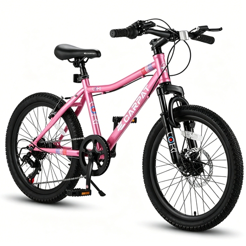 Forbidden to Sell on Temu 20 Inch Kids Mountain Bike, 7-Speed Boys Girls Bicycle with Front Suspension, Disc & V-Brake, Steel Frame Children\'s Bike f